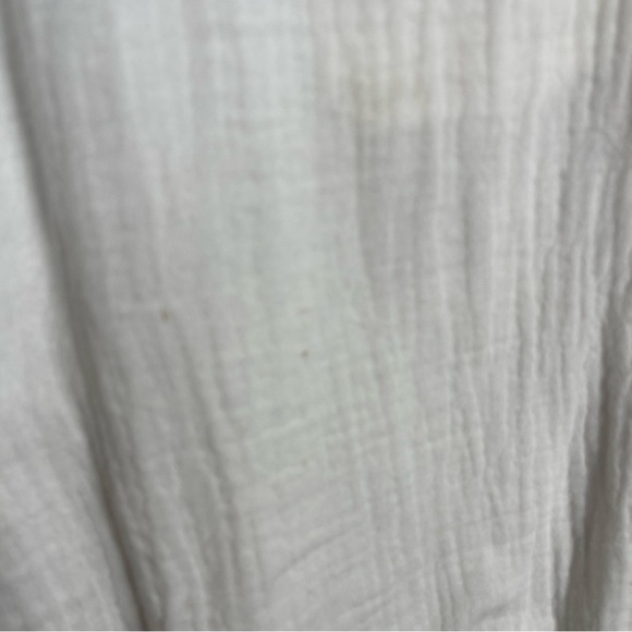 Rails Agnes Drawstring Elastic Waist Wide Leg Gauze Crop Pants In White Size L - Picture 6 of 9